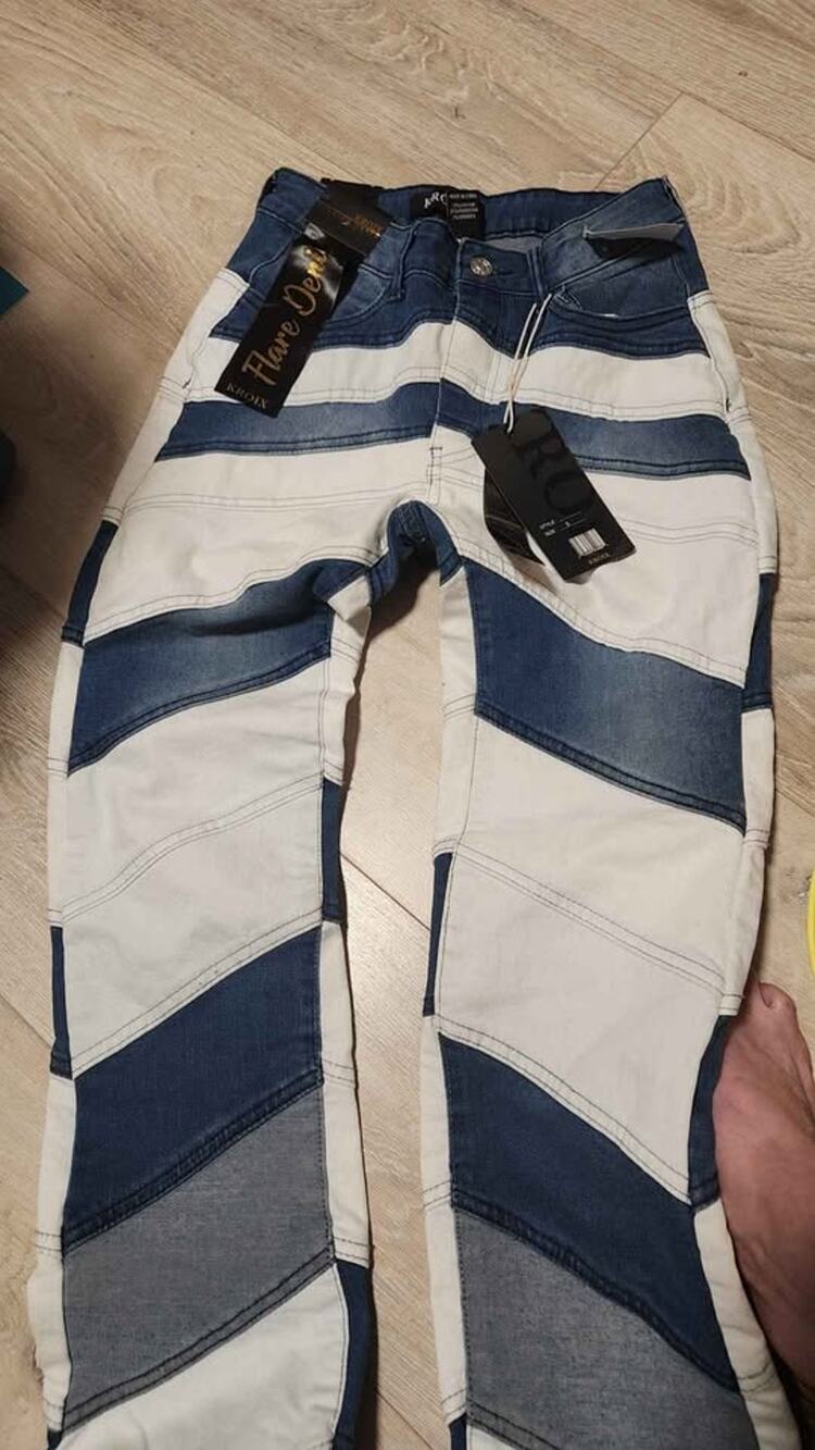 KROIX Flare Denim Patchwork Jeans Size 5 6 11 13
